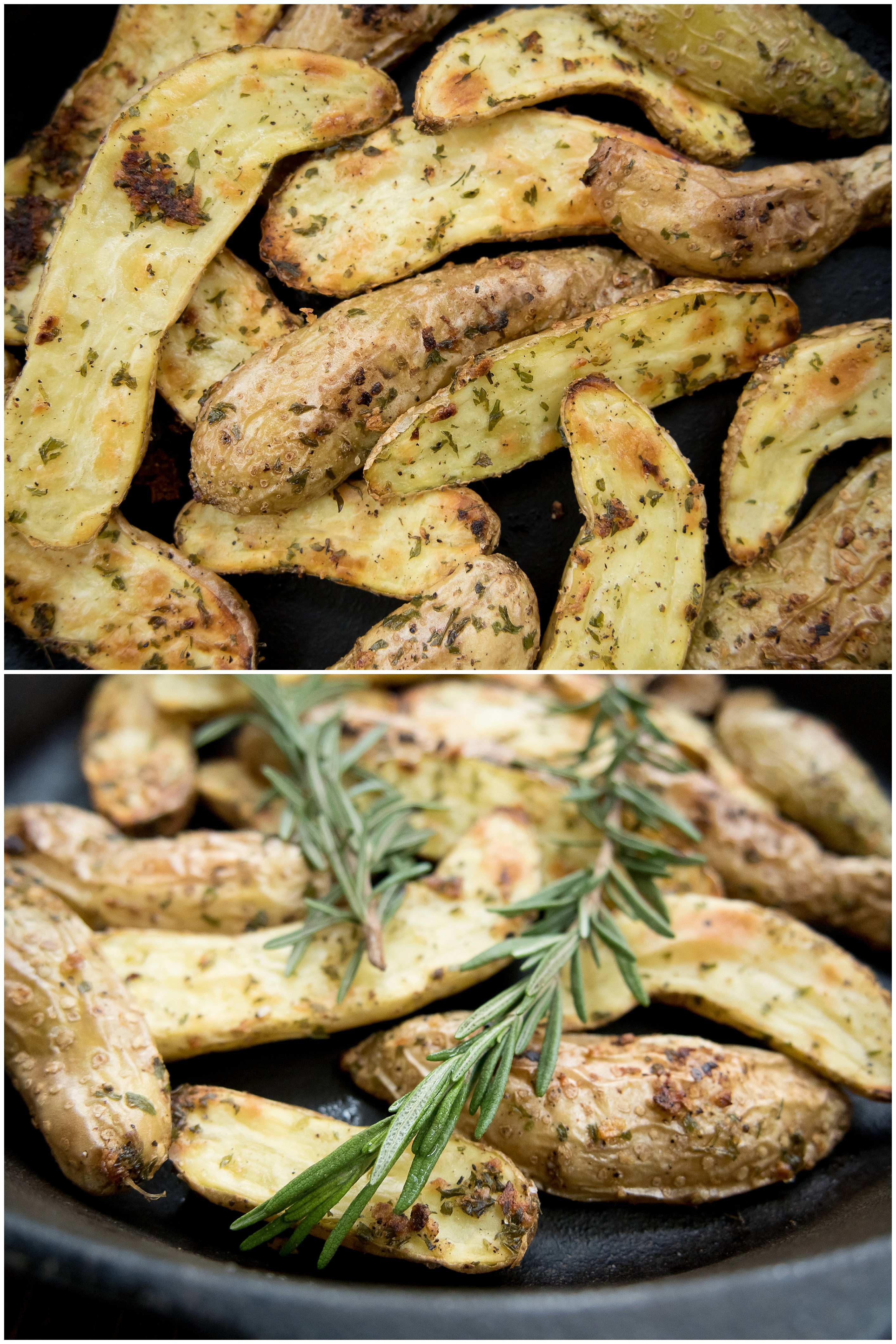 Garlic and Herb Fingerling Potatoes are my favorite! They are the perfect size, cook quickly, and develop the best little crunch. These use fresh herbs to elevate the perfect side dish. www.thenewmrsallen.com