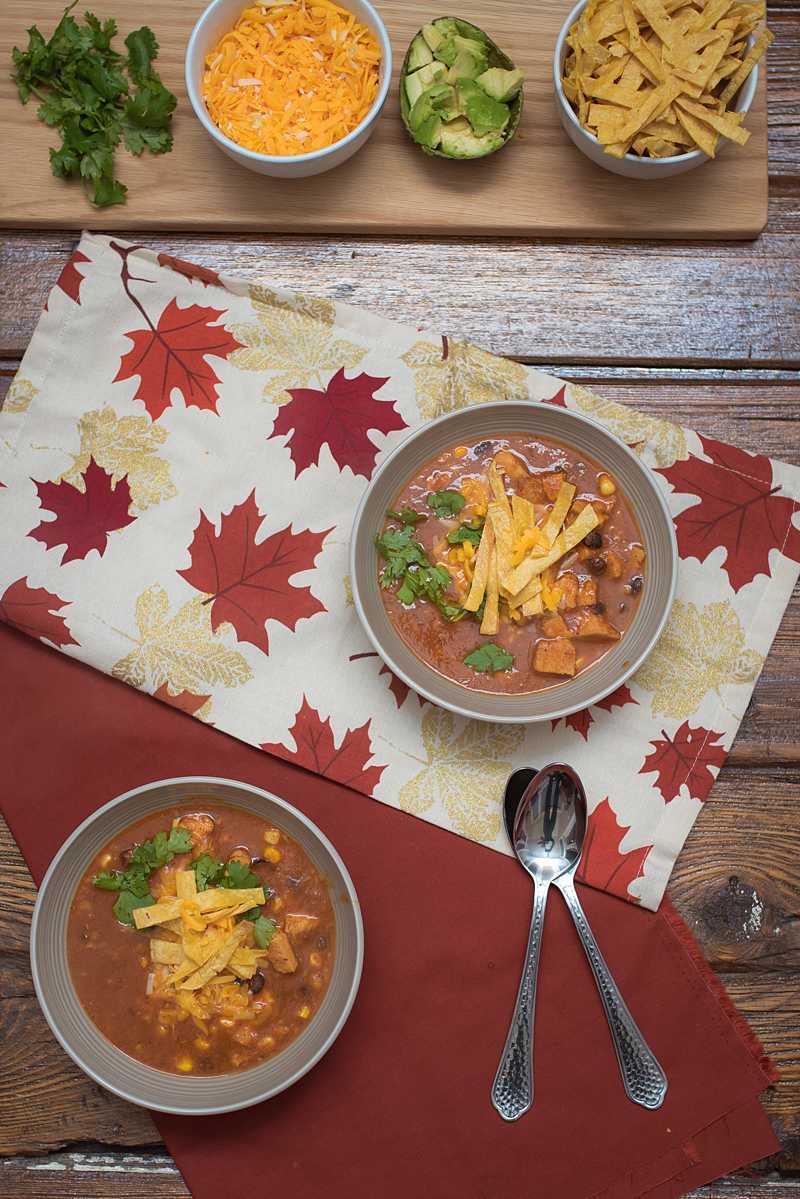 An easy to prepare chicken tortilla soup recipe with fire roasted tomatoes, black beans, and fresh lime juice. Tortilla Soup in less than 30 mins.