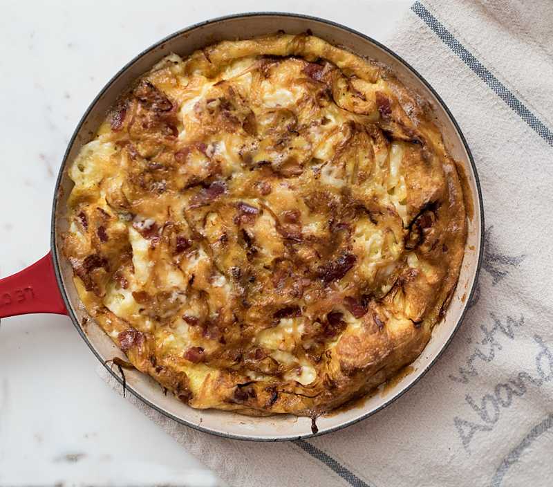 Bacon, Brie, and Caramelized Onion Frittata - First and Full
