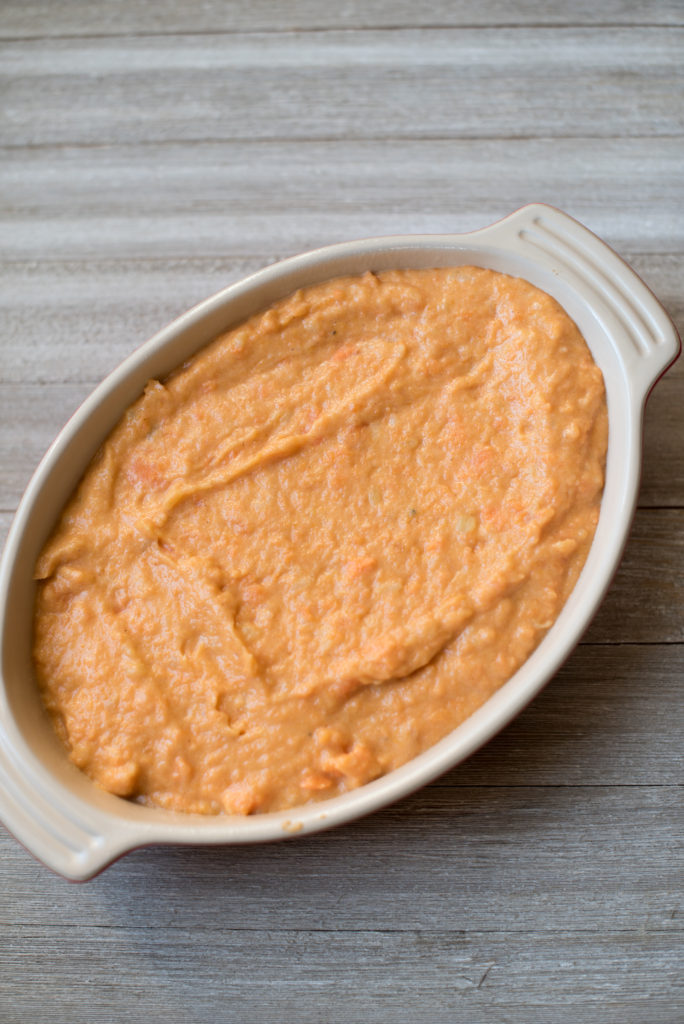 Sweet Potato Casserole with a sweet and crunchy pecan crumble. This is an adaptation of the famous Ruth Chris Sweet Potato Casserole! 