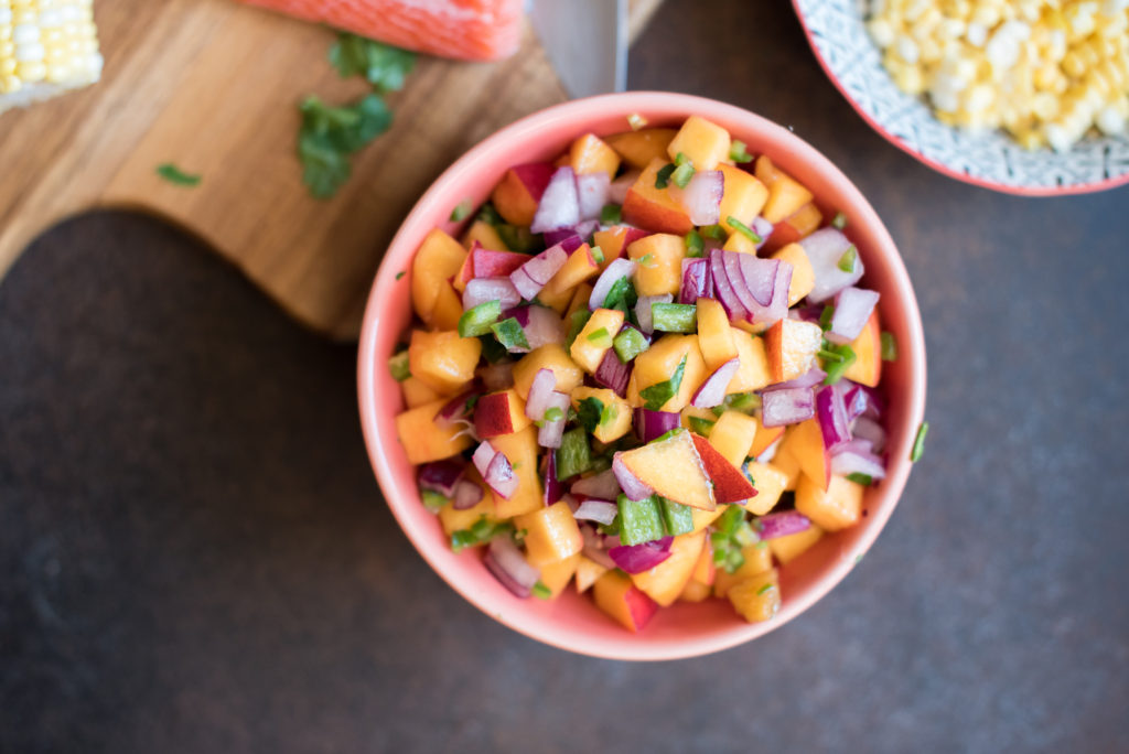 Whole30 Blackened Salmon with Peach Salsa