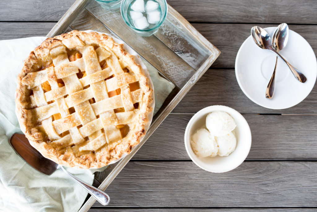 homemade peach pie